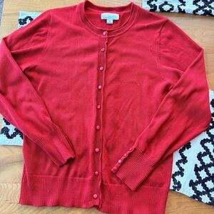 Sweet Salt Orange Red Button-Front Cardigan sweater Womens size XL